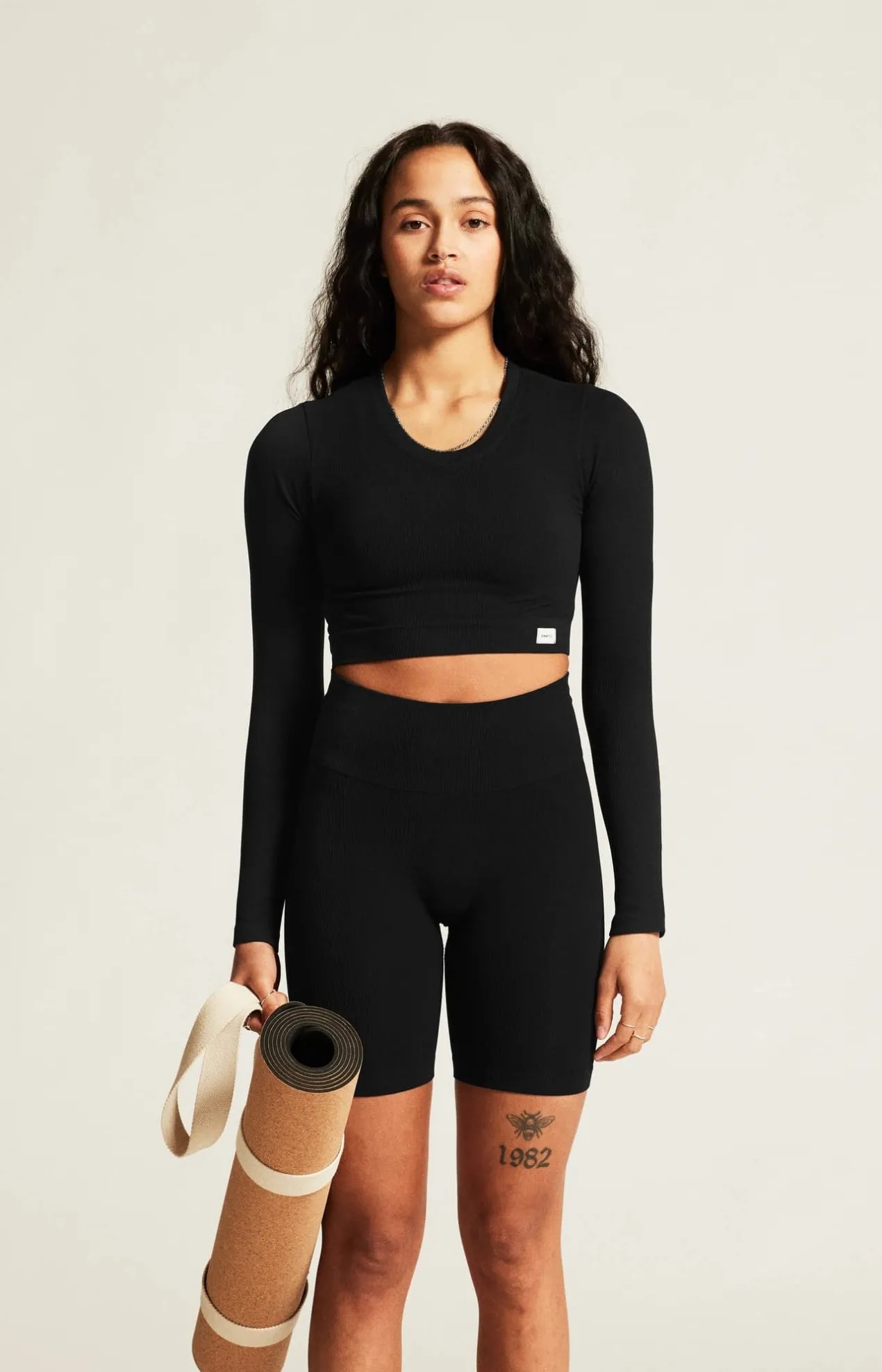 Collective Rib Cropped Ls Top W*Craft Sportswear New